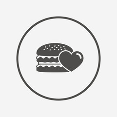 Hamburger icon. Burger food symbol.
