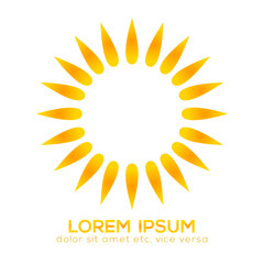 Beautiful sunflower icon, design element, clip art illustration.