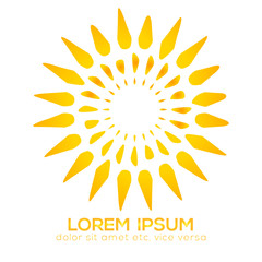 Beautiful sunflower icon, design element, clip art illustration.