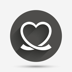 Heart ribbon sign icon. Love symbol.