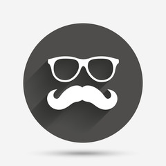 Mustache and Glasses sign icon. Hipster symbol.