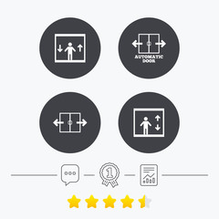 Automatic door icons. Elevator symbols.