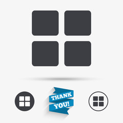 Thumbnails icon. Gallery view option symbol.