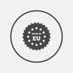Made in EU icon. Export production symbol.