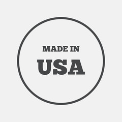 Made in the USA icon. Export production symbol.