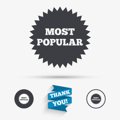 Most popular sign icon. Bestseller symbol.