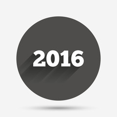 Happy new year 2016 sign icon. Calendar date.