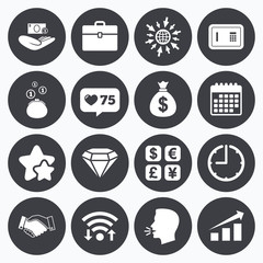 Money, cash and finance icons. Handshake sign.