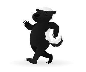 Proud strutting honey badger