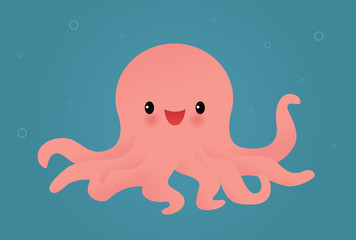 Happy pink octopus