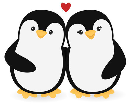 Happy Penguin Couple