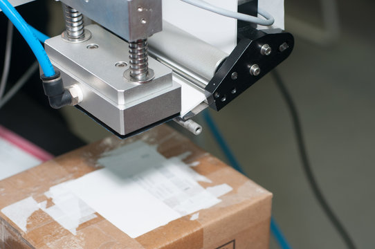 Transporter supply line for bar code printing close up detail