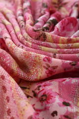 Chinese style pattern made of fabric scarves