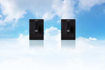On and Off Switch with Sky Background