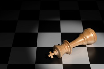 Failure Concept in Business, Chess 3D Rendering