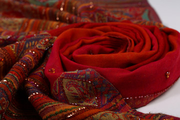Chinese style pattern made of fabric scarves