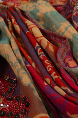 Chinese style pattern made of fabric scarves
