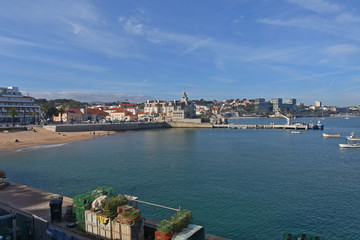 View of the coastal town of Cascais in Portugal