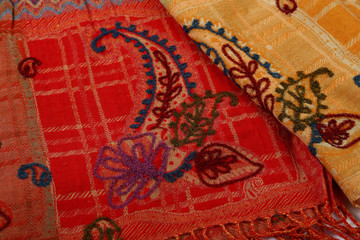 Chinese style pattern made of fabric scarves