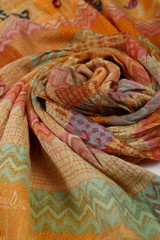 Chinese style pattern made of fabric scarves