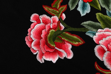 Chinese style pattern made of fabric scarves