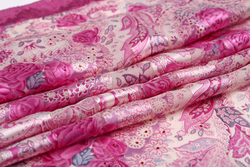 Chinese style pattern made of fabric scarves