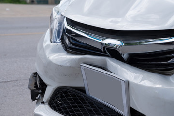 Car crashed, car accident close up
