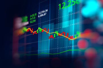 technical financial graph on technology abstract background