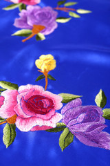 Chinese style pattern made of fabric scarves