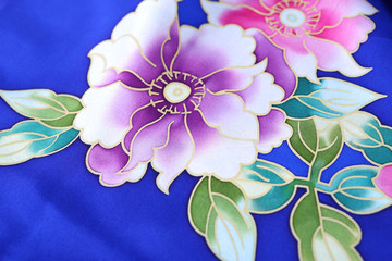 Chinese style pattern made of fabric scarves