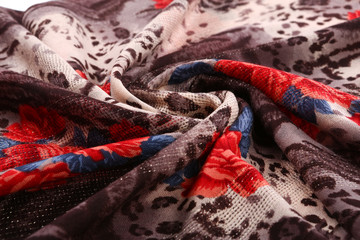 Chinese style pattern made of fabric scarves