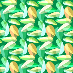 Multicolored leaves on a bright background seamless pattern