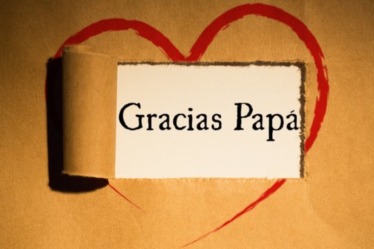 Composite image of word gracias papa