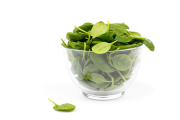 Fresh spinach in a bowl