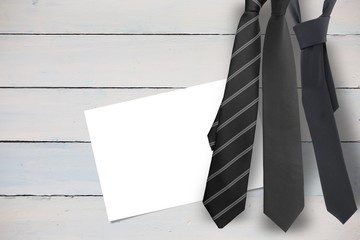 Composite image of blue tie with diagonal line