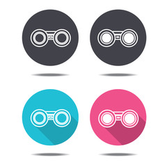 icon black pink and blue binoculars vector design