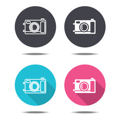 icon black pink and blue camera vector design