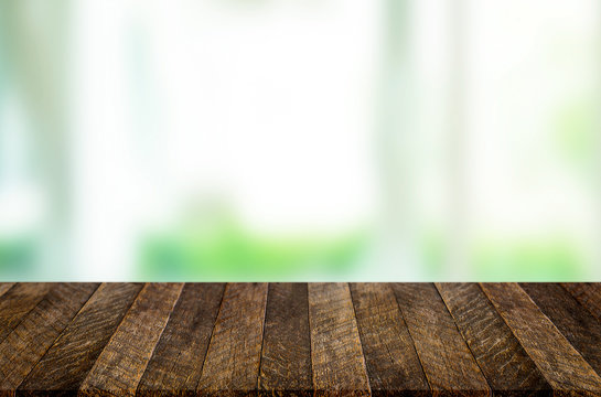 Empty wooden table and room interior decoration background, prod