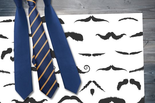 Composite image of ties and mustaches