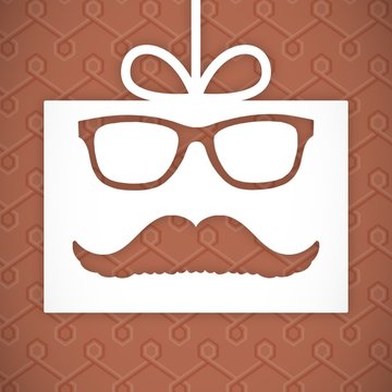 Composite image of icon of mustache and tie