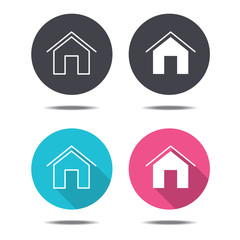 icon black pink and blue home vector design