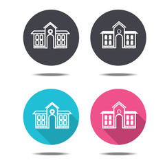 icon black pink and blue school vector design
