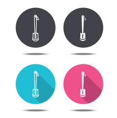 icon black pink and blue shovel vector design