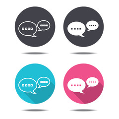 icon black pink and blue Speech bubble vector design