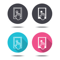 icon black pink and blue touch screen vector design