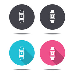 icon black pink and blue watch vector design