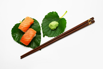 Sushi salmon and Wasabi