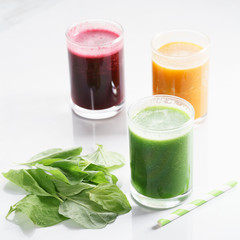 glass of fresh colorful healthy smoothie