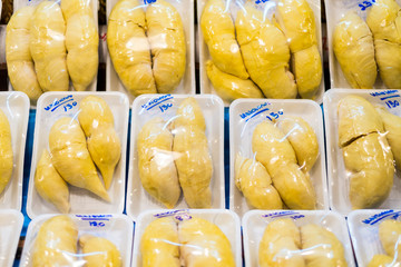 Close up of peeled durian