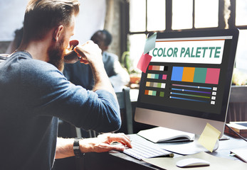 Color Palette Designer Editing Illustration Concept
